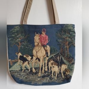 Fox hunting tote bag